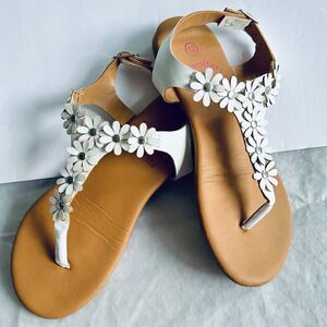 Beverly Hills Polo Club Girls Sandals Floral Kids Size 12